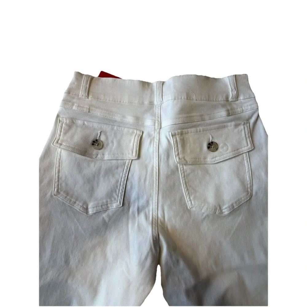 NWT SPANX 20312R Stretch Twill Cropped Wide Leg in Bright White Pants M - Picture 5 of 12